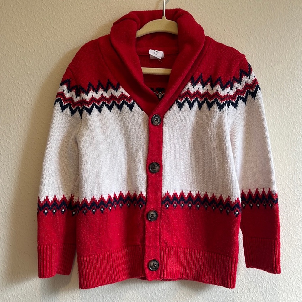GAP fair isle Shaw collar sweater 2T